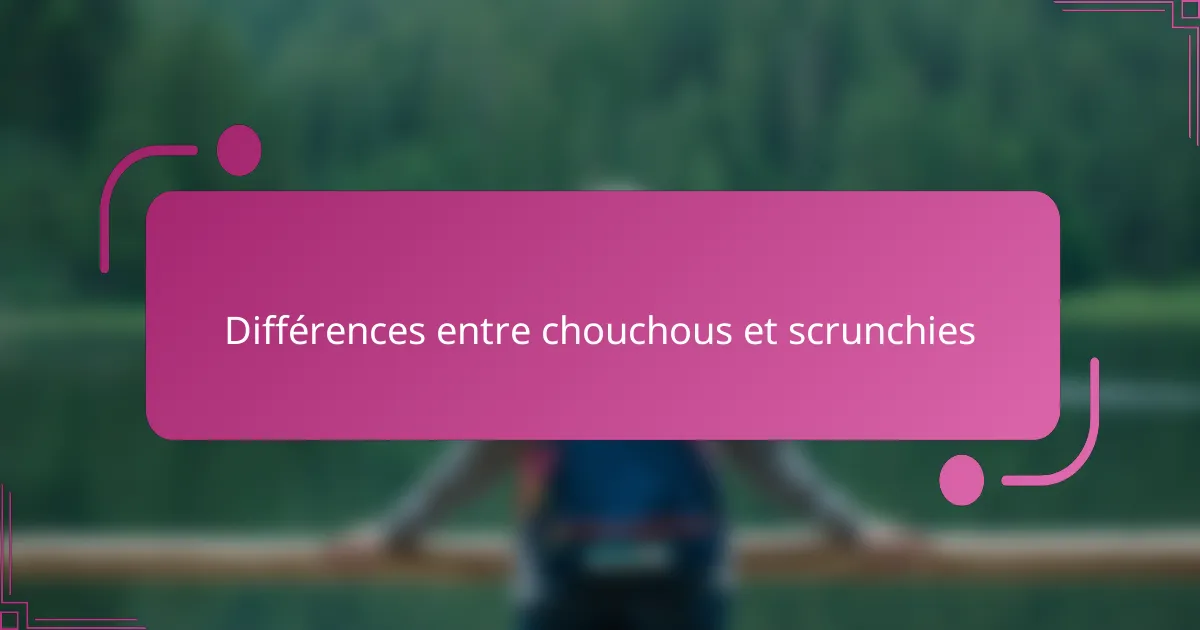 Différences entre chouchous et scrunchies