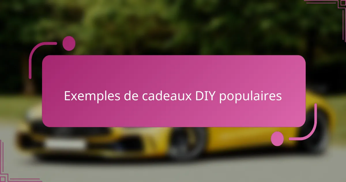 Exemples de cadeaux DIY populaires