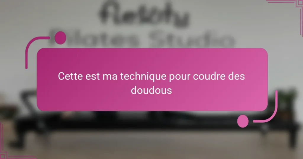 Cette est ma technique pour coudre des doudous