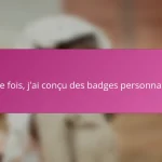 Cette fois, j’ai conçu des badges personnalisés